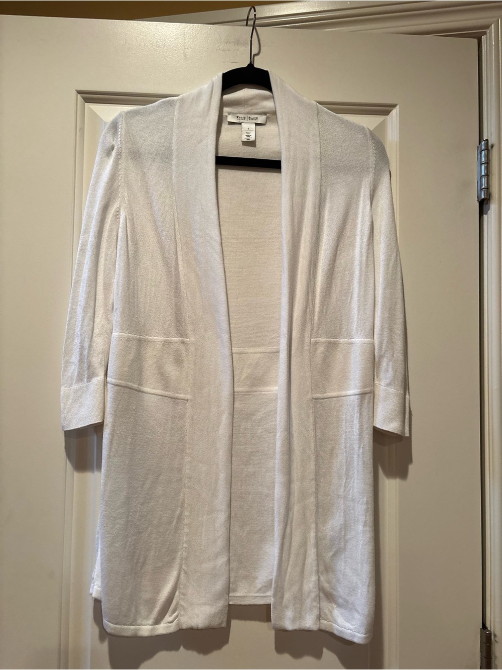 White House Black Market White Open-Front Lightweight Cardigan